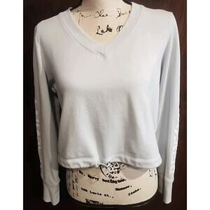Sweatshirt Calvin Klein Performance Cropped Ice Blue V-Neck Soft Women's Medium